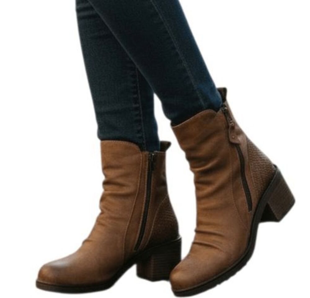 VINTAGE FOUNDRY CO Charlotte Brown Leather Ankle Boot Size 7.5